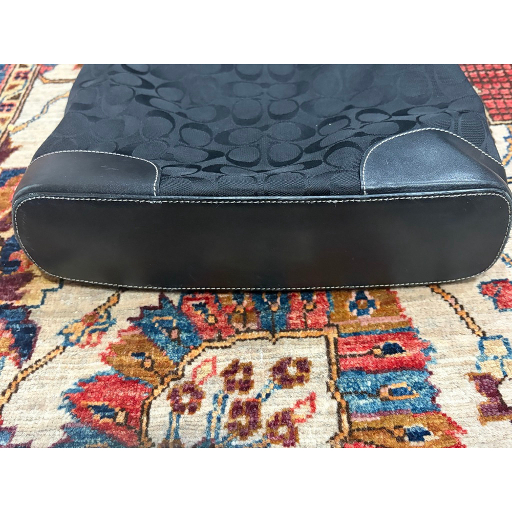 Coach Chelsea Black Signature Jacquard Crossbody Shoulder Bag Leather Trim - Picture 3 of 7